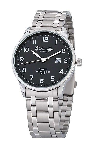 Eichmüller Quarzuhr Herrenuhr silberfarben, schwarzes Zifferblatt, günstig online kaufen