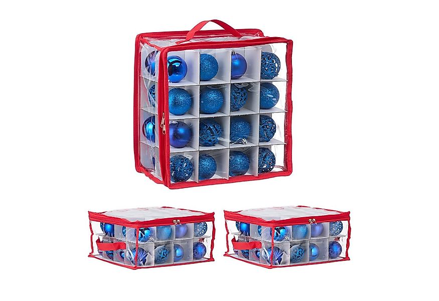 relaxdays Aufbewahrungsbox Weihnachtskugel Aufbewahrungsbox 3er Set (3 St., günstig online kaufen