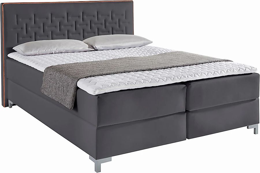 INOSIGN Boxspringbett "Coos", mit besonderer Steppung im Kopfteil, 3 Matrat günstig online kaufen