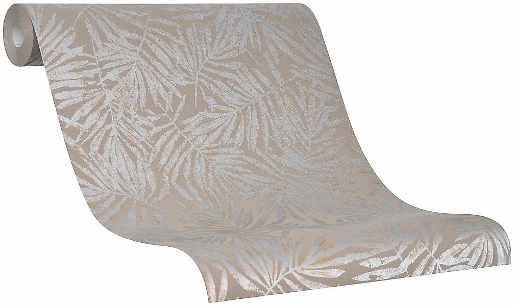 Marburg Vliestapete Floral Pflanze Braun-Silber 10,05 m x 0,53 m FSC® günstig online kaufen