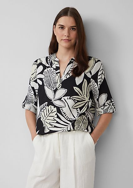 s.Oliver Langarmbluse Bluse aus Leinenmix mit günstig online kaufen