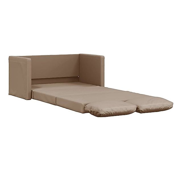 vidaXL Sofa Bodensofa mit Schlaffunktion Cappuccino-Braun Kunstleder günstig online kaufen