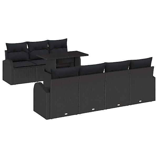 vidaXL Gartensofa-set mit Kissen 8-Tlg Schwarz Poly-Rattan 3357326 günstig online kaufen
