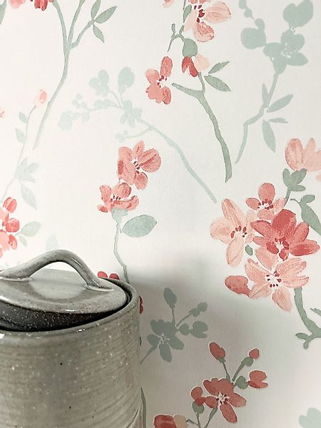 Newroom Vliestapete, Weiß Tapete Floral Blumen günstig online kaufen