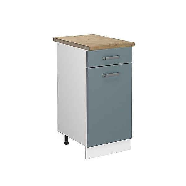 Vicco Küchenunterschrank R-Line Schubladenschrank für die Küche Blau-Grau/W günstig online kaufen