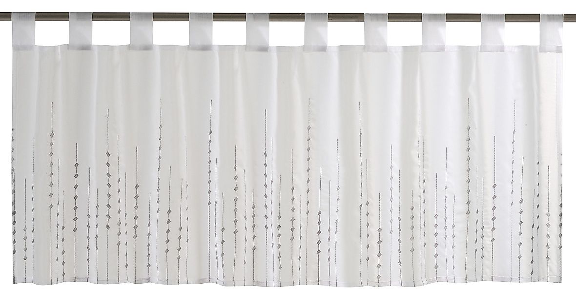 ELBERSDRUCKE Scheibengardine Bistrogardine Helio weiß-grau transparent günstig online kaufen