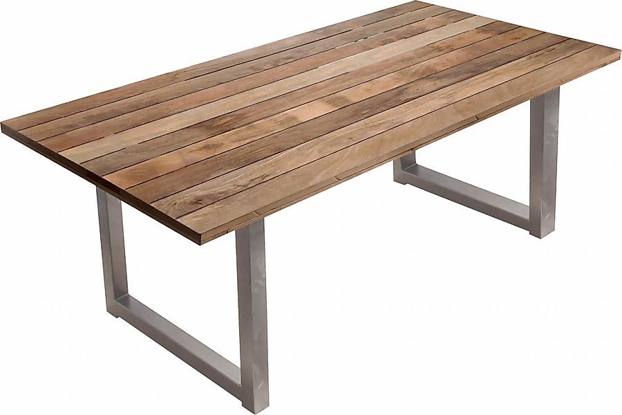 Möbilia Esstisch "Aletsch" gefertigt aus unbehandeltem Holz, recyceltes Ger günstig online kaufen