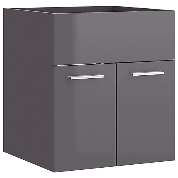 Waschbeckenunterschrank Hochglanz-grau 41x38,5x46 Cm Spanplatte günstig online kaufen
