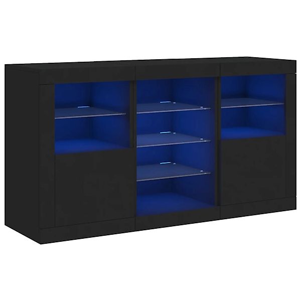 vidaXL Sideboard mit LED-Leuchten Schwarz 123x37x67 cm 3209080 günstig online kaufen