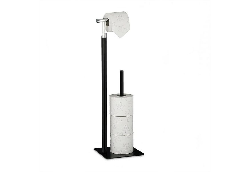 relaxdays Toilettenpapierhalter Schwarzer Toilettenpapierhalter günstig online kaufen