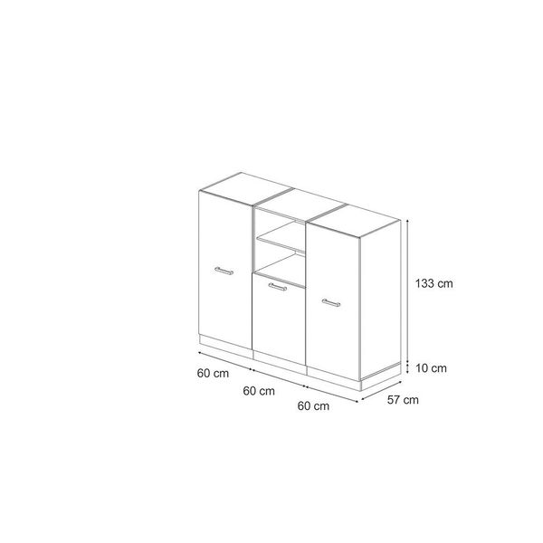 Vicco Küchenzeile R-Line, Edelgrau/Goldkraft Eiche, 180 günstig online kaufen