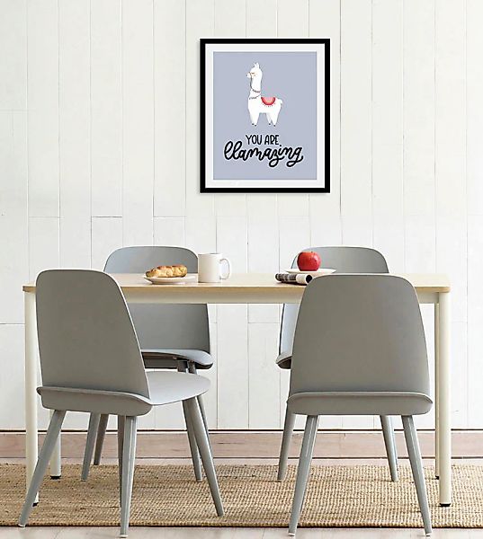 queence Bild "Llamazing" Alpaka  Schriftzug  Tiere 1 Stk. tlg. gerahmt günstig online kaufen