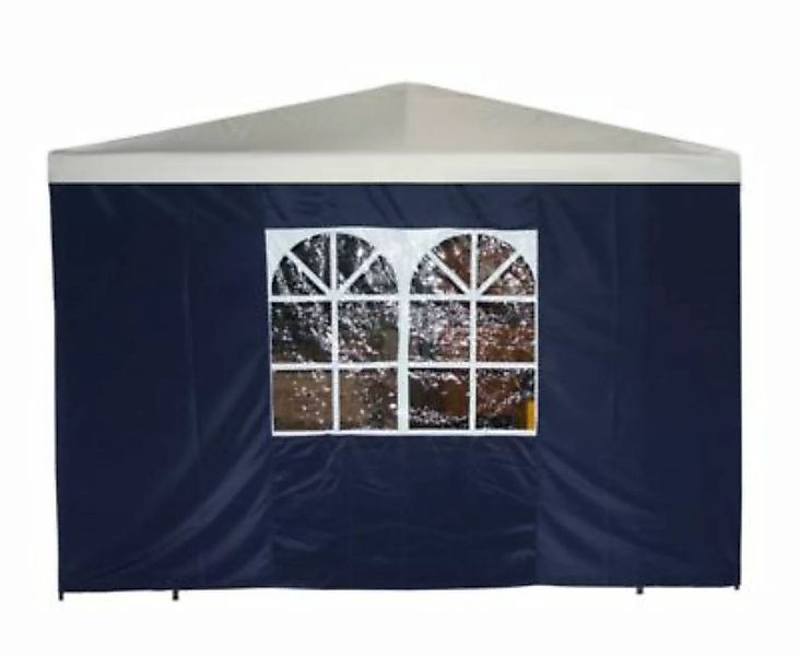 DEGAMO® Seitenplane Pavillon, 3x1,9 Meter, Polyester blau mit Fenster  Erwa günstig online kaufen