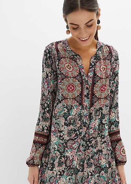 bonprix Tunikakleid für Festivals, aus Viskose, A-Linien-Passform, mit lang günstig online kaufen