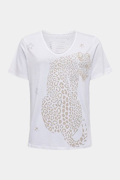 six-o-seven T-Shirt Six-o-Seven T-Shirt mit beigen Leopard-Print KITT günstig online kaufen