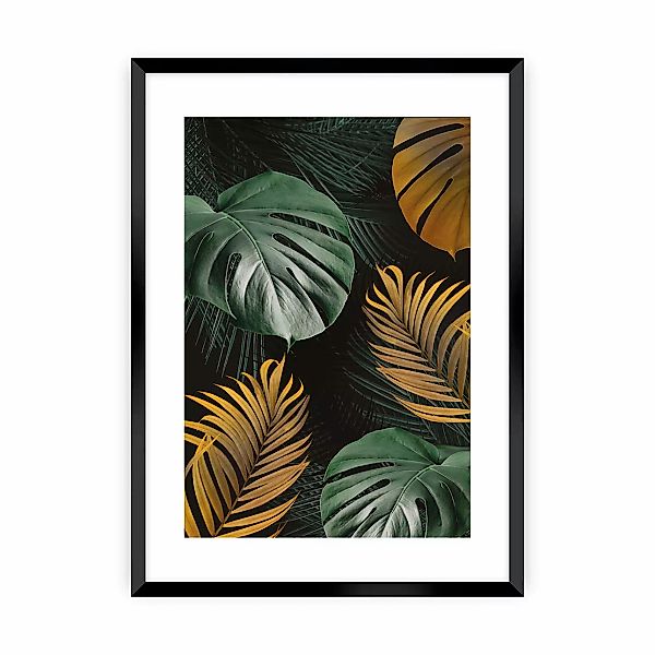 Poster Golden Leaves I, 21 x 30 cm , Ramka: Czarna günstig online kaufen