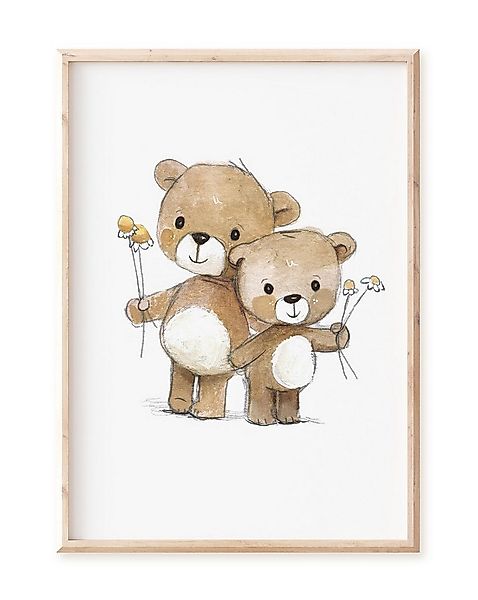 Pipapier Poster Kinderbild "Teddys", Kinderzimmerposter, Druck Kinderposter günstig online kaufen