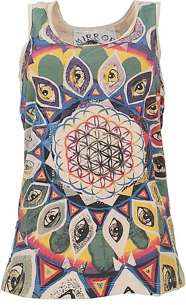 Guru-Shop T-Shirt Mirror Tank Top, Yoga-Top - Universum/beige Festival, Goa günstig online kaufen