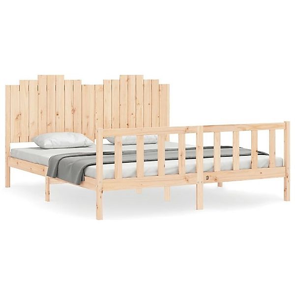 vidaXL Bettgestell, Massivholzbett mit Kopfteil 180x200 cm günstig online kaufen