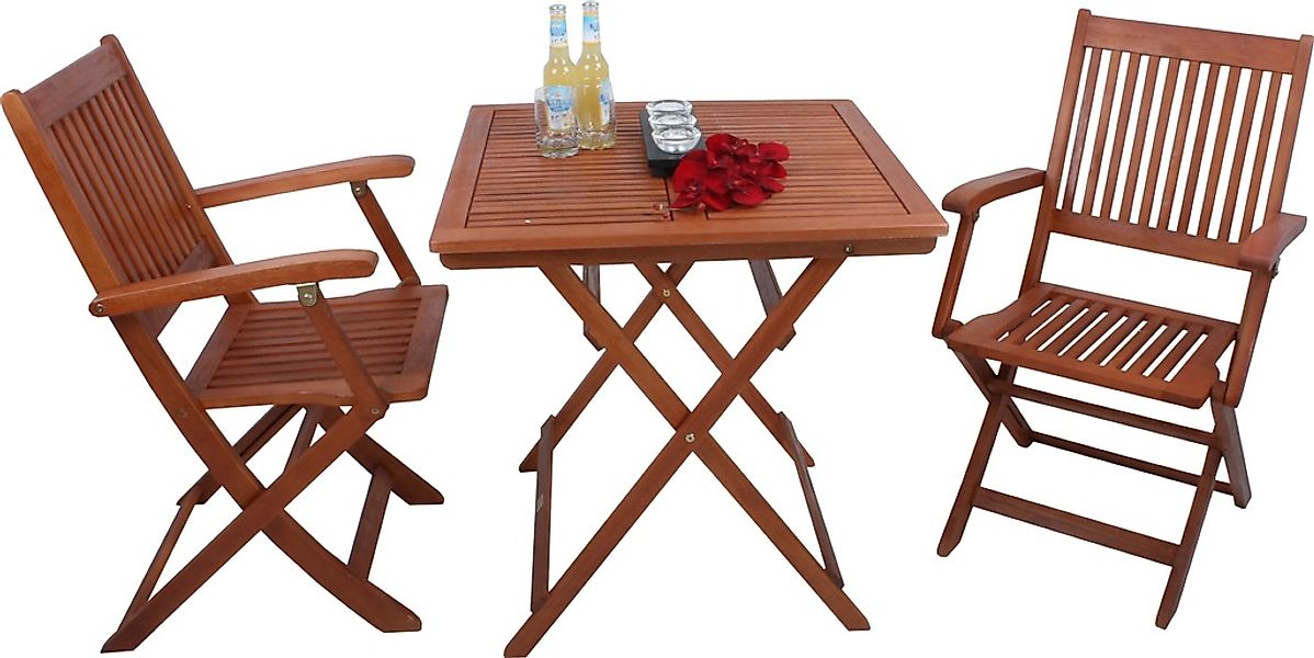 Garden Pleasure Balkonset ""SEATTLE"" 2 Stühle (klappbar), Tisch LxB: 70x70 günstig online kaufen