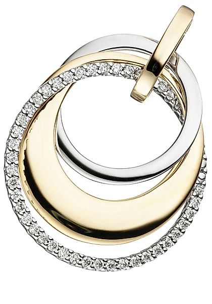 JOBO Kettenanhänger "Anhänger mit 42 Diamanten", 585 Gold bicolor günstig online kaufen