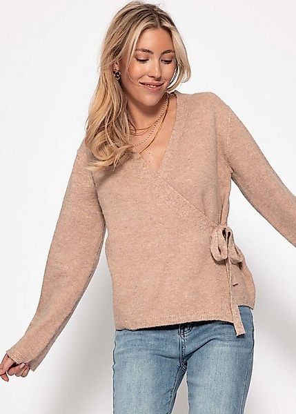 SASSYCLASSY Cardigan Wickelcardigan für Damen Feminine Strickjacke mit indi günstig online kaufen