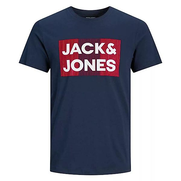 Jack & Jones Corp Logo Kurzärmeliges T-shirt M Navy Blazer / Detail Play / günstig online kaufen