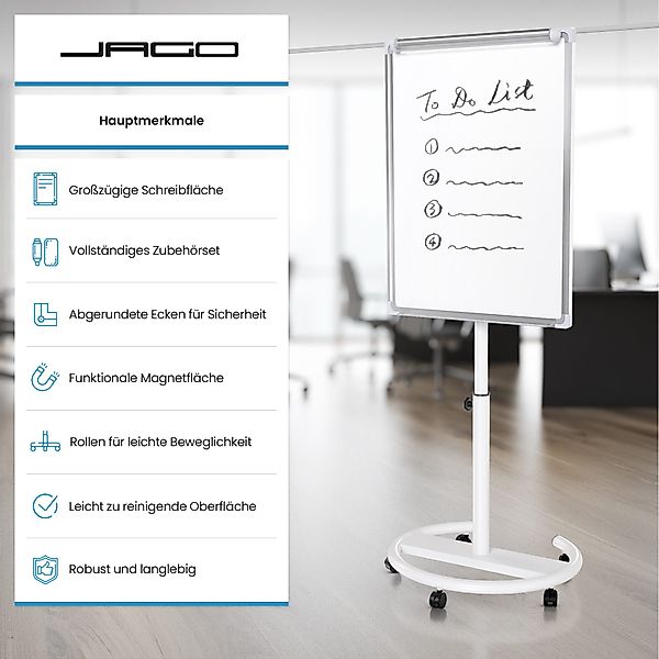 Jago Magnettafel Flipchart mit Rundfuß - günstig online kaufen