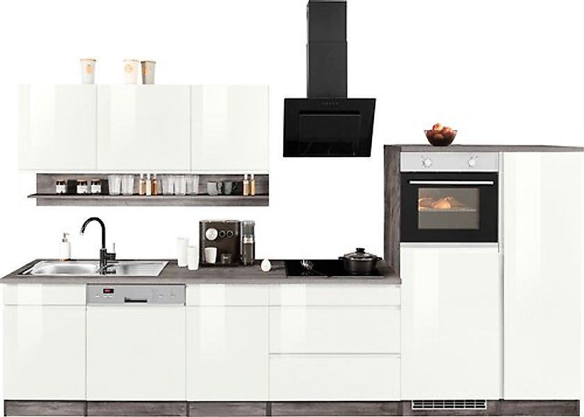 KOCHSTATION Küchenzeile »KS-Virginia« Breite 350 cm, mit Glaskeramik-oder I günstig online kaufen