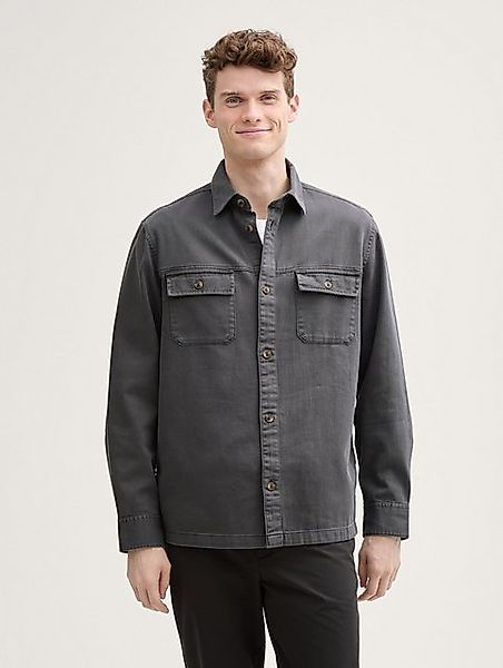 TOM TAILOR Langarmhemd Twill Overshirt aus Baumwolle günstig online kaufen