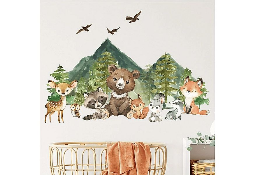 Montegoni Wandsticker Kinder Tier Wandaufkleber Dekoration (lächelndes Gesi günstig online kaufen