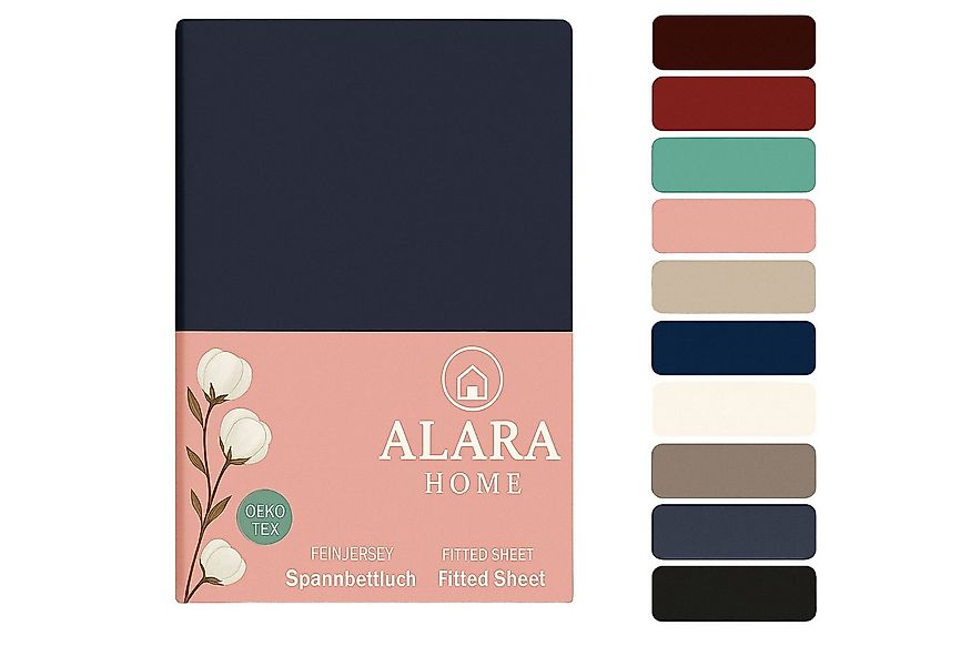 ALARA HOME Spannbettlaken 180x200 Baumwolle 100% Spannbetttuch Bettlaken Je günstig online kaufen