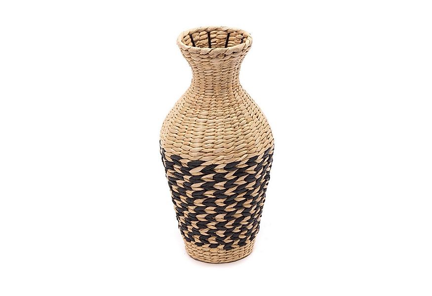 CREEDWOOD Wasserhyazinthenvase STROH VASE "CUADRO", Natur, Schwarz, 42 cm, günstig online kaufen