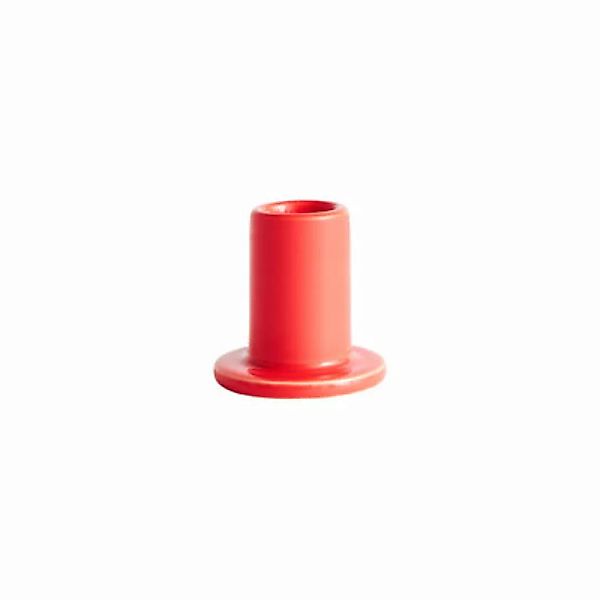 Kerzenleuchter Tube Small keramik rot / H 5 cm - Hay - günstig online kaufen