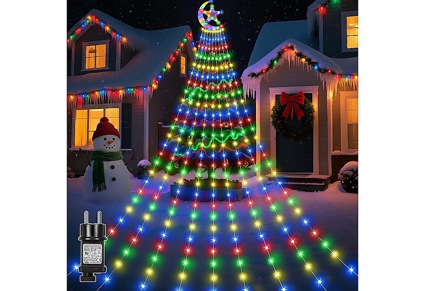LMaxhome LED-Lichterkette Wasserfall Weihnachtsbaum Beleuchtung Stern Außen günstig online kaufen
