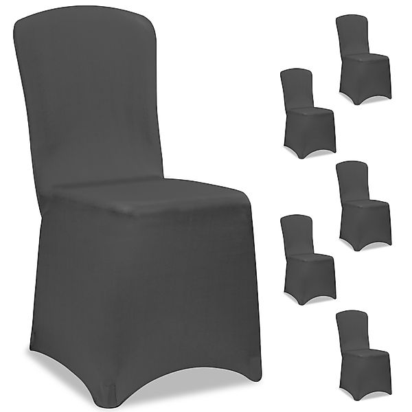 Detex Stuhlhusse, 6er Set Stretch Hussen Grau Überwurf Rückenlehne günstig online kaufen