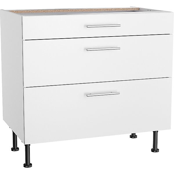 Optifit Küchen-Unterschrank mit 3 Auszügen Bengt932 90 cm x 87 cm x 58,4 cm günstig online kaufen