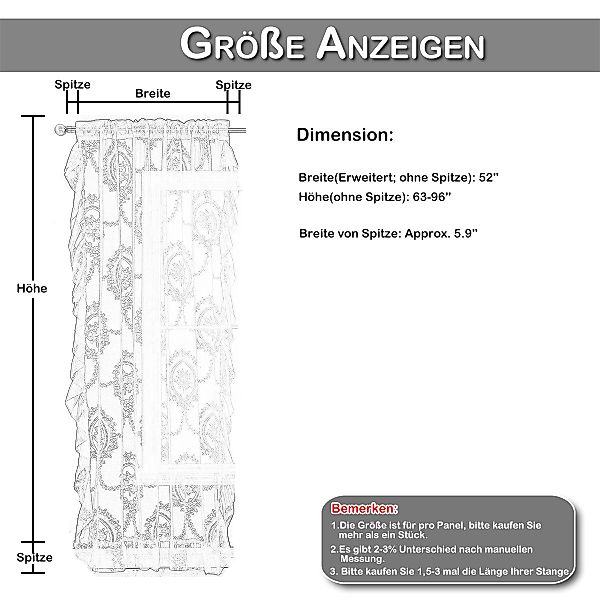 BTTO V&G Vorhang Florale Spitze Screening günstig online kaufen