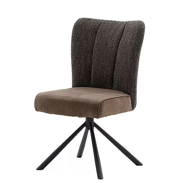 Esstisch Stühle in Grau und Braun drehbar (2er Set) günstig online kaufen