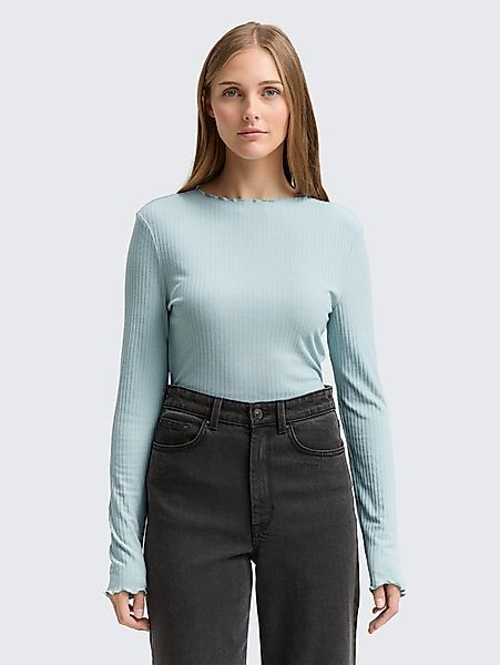 TOM TAILOR Denim Langarmshirt Ripp Langarmshirt günstig online kaufen