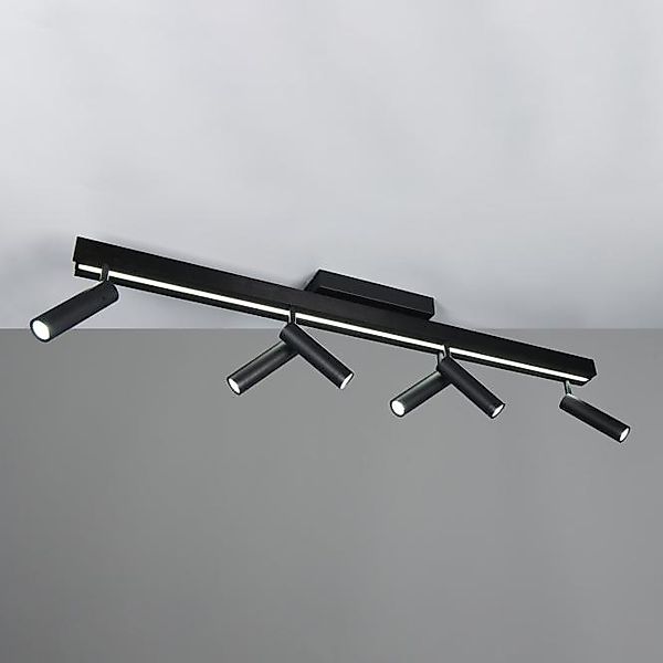 LED Deckenleuchte ausziehbar ca. 113-180 cm Matt 1 Stück Metall Schwarz günstig online kaufen