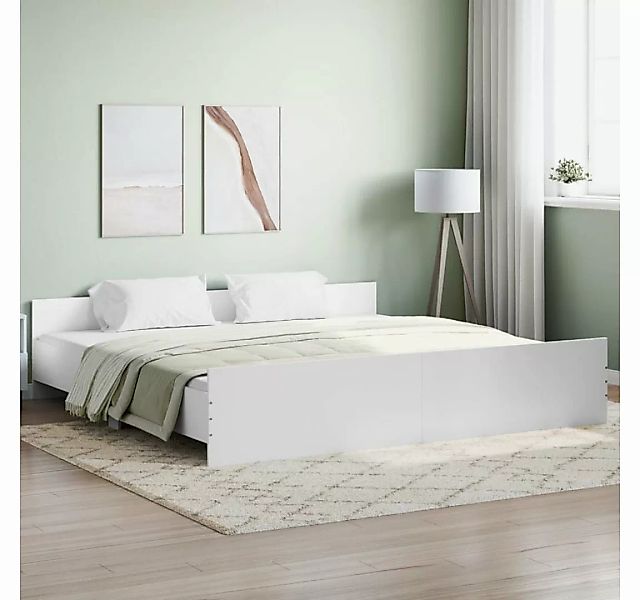 furnicato Bett Bettgestell mit Kopf- und Fußteil Weiß 180x200 cm günstig online kaufen