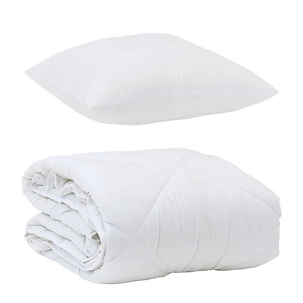 vidaXL Bettdecke mit Kissen 2-Tlg Weiß Mikrofaser 3376581 günstig online kaufen