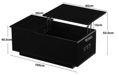 Ofcasa Couchtisch 100x50x40.5cm Hochglänzender Sofatisch (1 günstig online kaufen