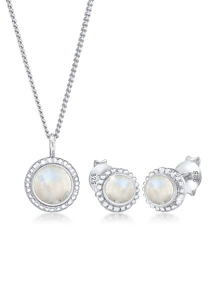 Elli Premium Schmuckset Mondstein Rund Blüte günstig online kaufen