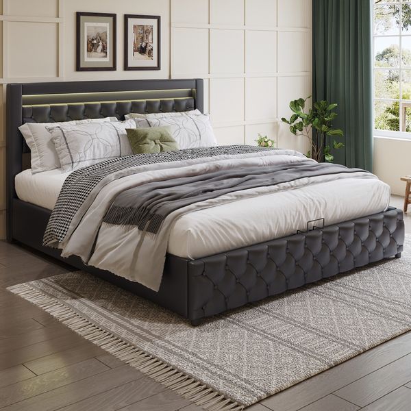 OKWISH Polsterbett mit Lattenrost und Stauraum günstig online kaufen