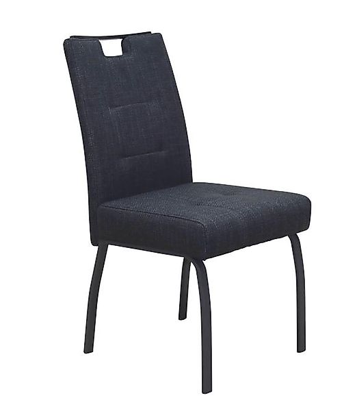 Polsterstuhl 1 Stück XL Sitzbreite Anthrazit / Schwarz günstig online kaufen