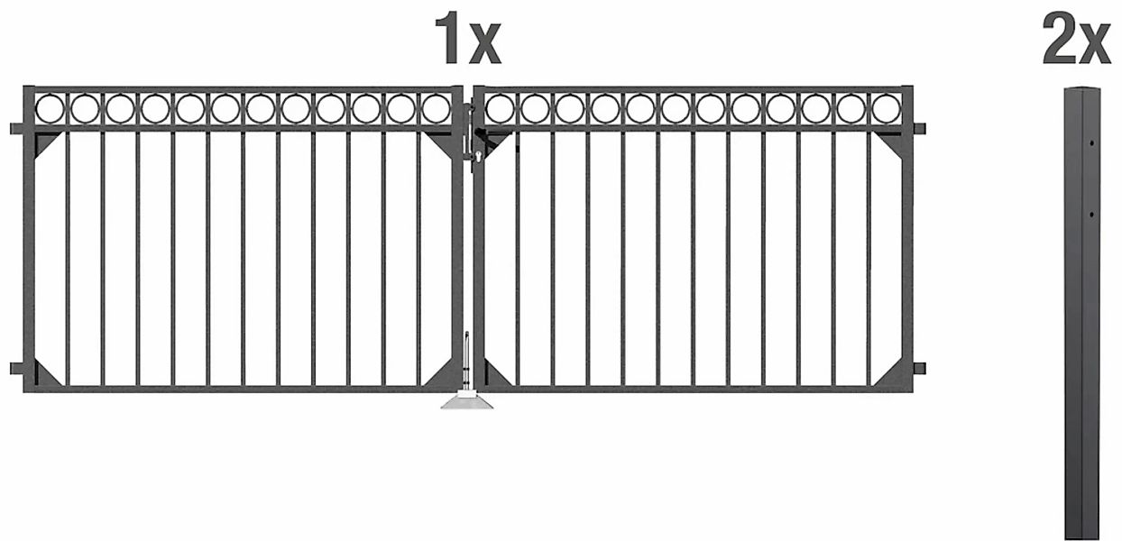 Alberts Zaundoppeltür "Circle", Breite: 300 cm, Höhe: 100 und 120 cm günstig online kaufen