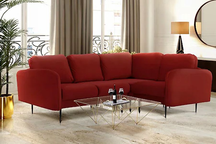 Home affaire Ecksofa »Skidi L-Form« mit losen Rückenkissen und Keder oben a günstig online kaufen