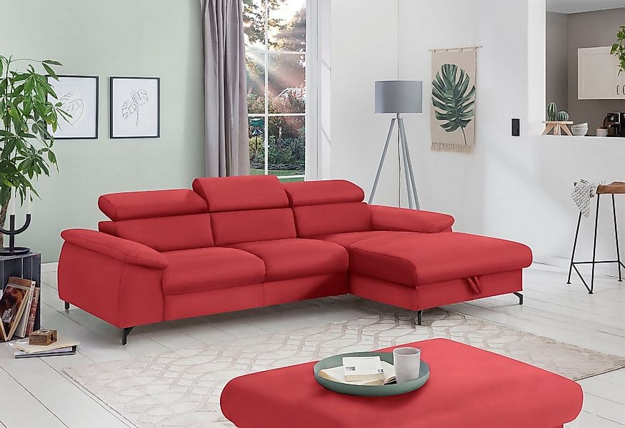 COTTA Ecksofa "Kitty L-Form", mit Kopfteilverstellung, wahlweise mit Bettfu günstig online kaufen